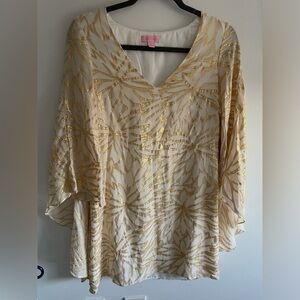 Lilly Pulitzer white and gold dress